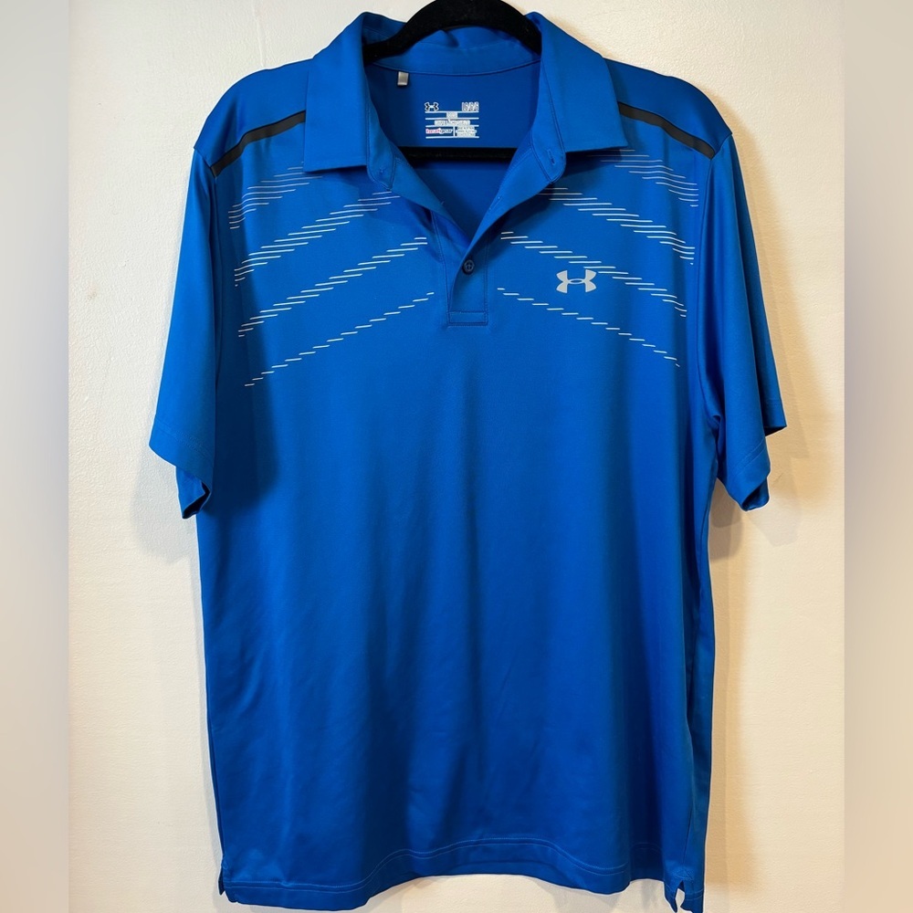Under Armour Men's Blue Loose Fit Polo Size Large